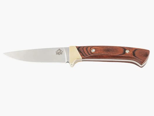 PUMA TEC belt knife, brown pakkawood with mosaic pins