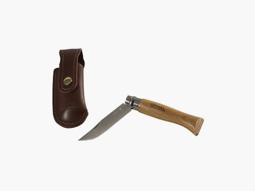 Opinel Tradition lama in acciaio inox n. 8 + custodia in pelle