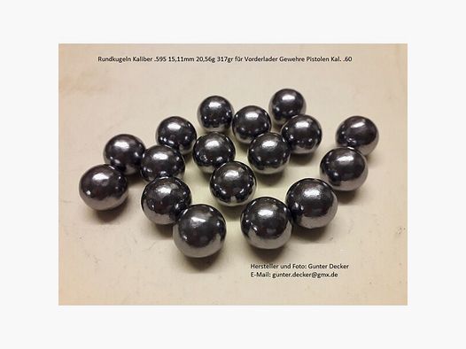 Rundkugeln Kal. .595 15,11mm 317gr für Vorderlader Gewehre Kaliber .60