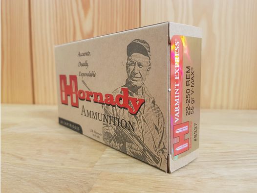 HORNADY MUNITION KAL. 22-250 V-MAX 55 GR