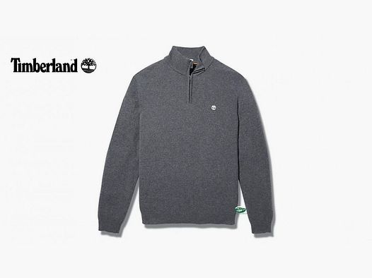 TIMBERLAND Szary Sweter Merino z Półzamkiem