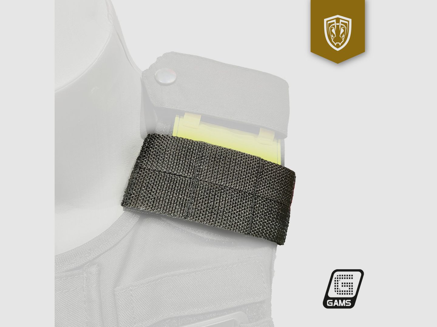 Schwarze Cordura-Schulterpolster mit MOLLE-System – ANTS