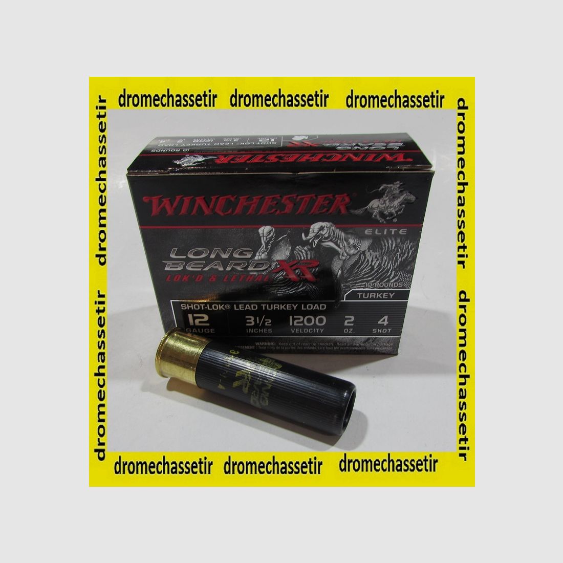 Boite 10 cartouches Winchester Long Beard XR cal 12/89 bourre jupe 56 grammes plombs 4