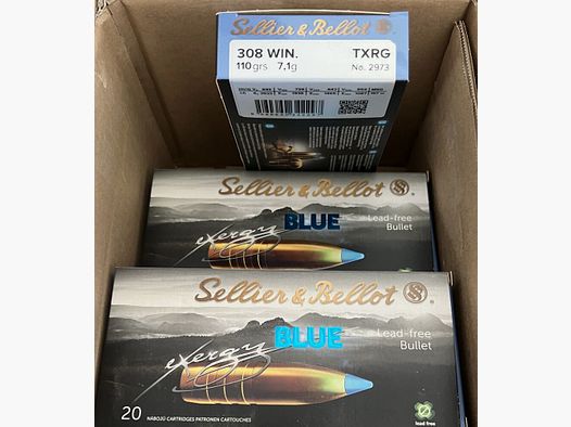 Sellier & Bellot	 tipped eXergy blue 7,1g/110grs. TXRG Blue .308