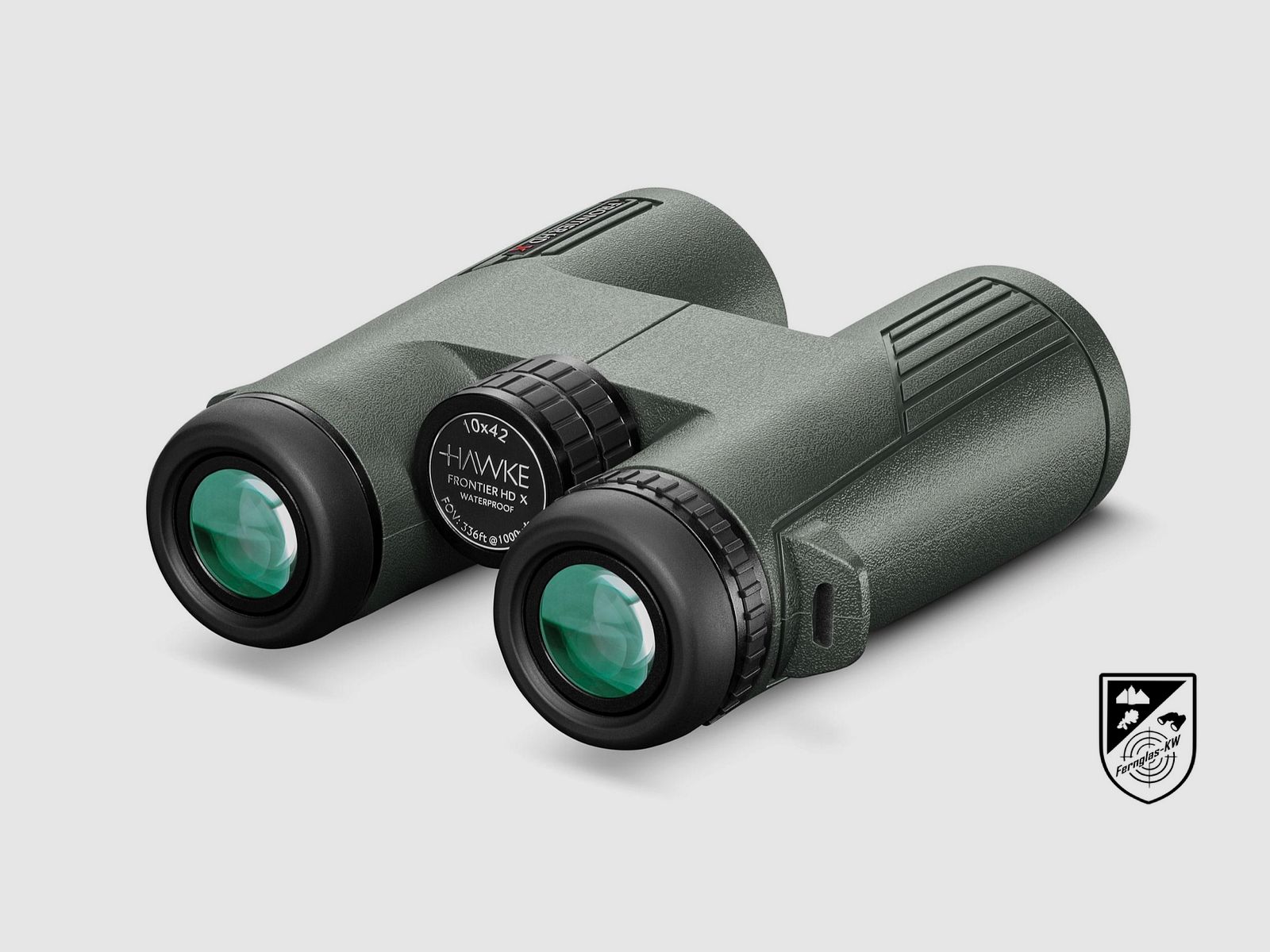 HAWKE 38012 Frontier H DX 10x42 Fernglas Grün mit Zubehör