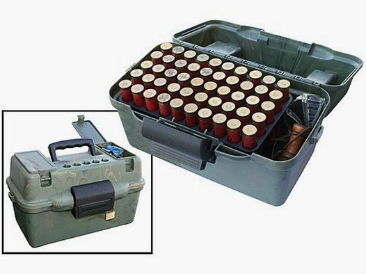 MTM Deluxe Shotgun Shell Box SF-100D-09 camo with carrying handle for 100 shotgun shells .12 / .20