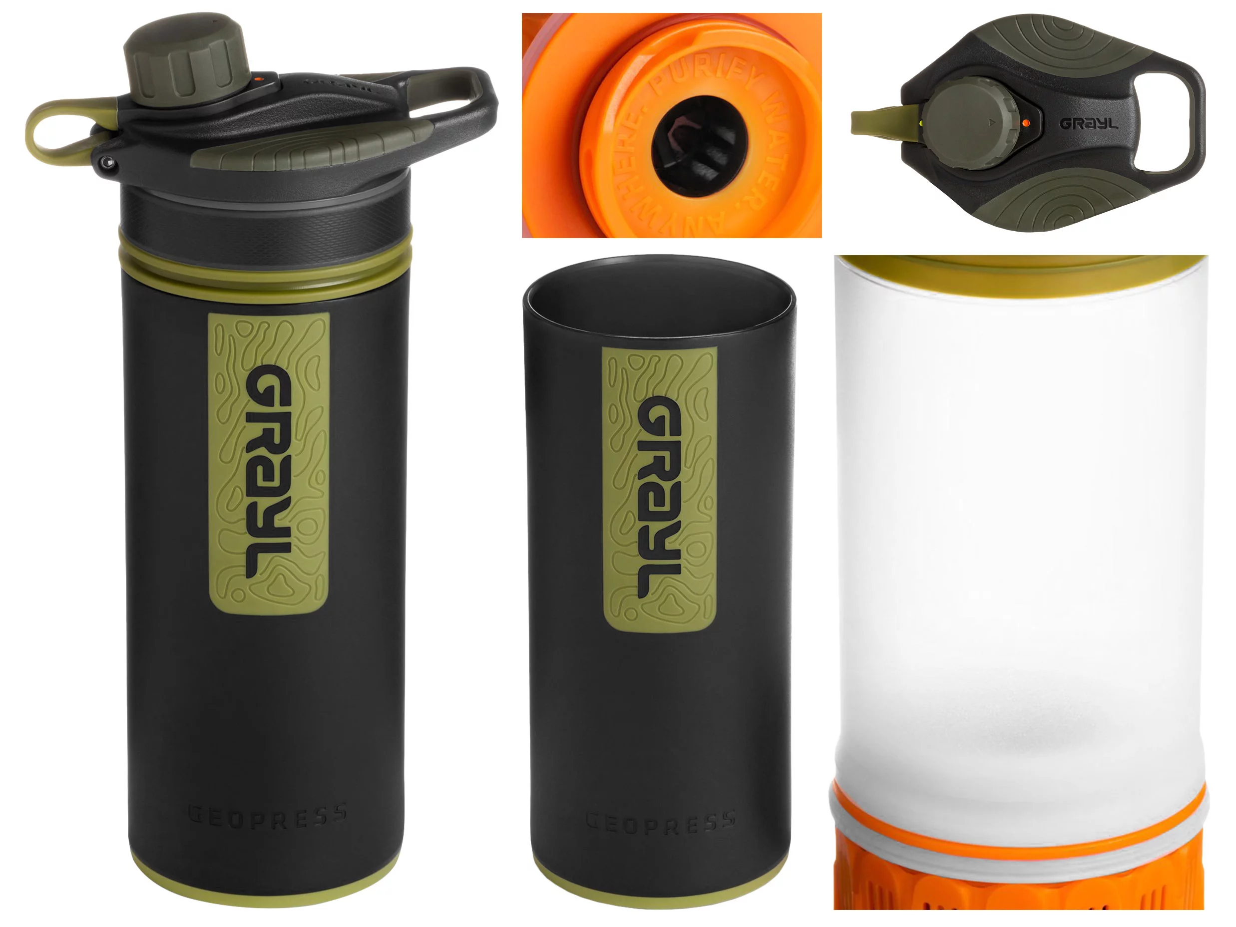 Grayl GeoPress water filter bottle black (400-BLK), image 4 of 16