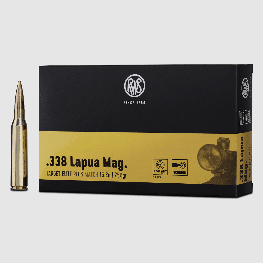 RWS .338 LAPUA MAG TARGET ELITE PLUS 16.2g 250gr - 20 pcs
