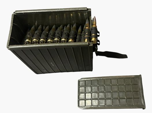 Dekomunition .308/7,62x51win na taśmie rozkładowej SN cynkowane 100 sztuk w tym pudełko do karabinu maszynowego MG3