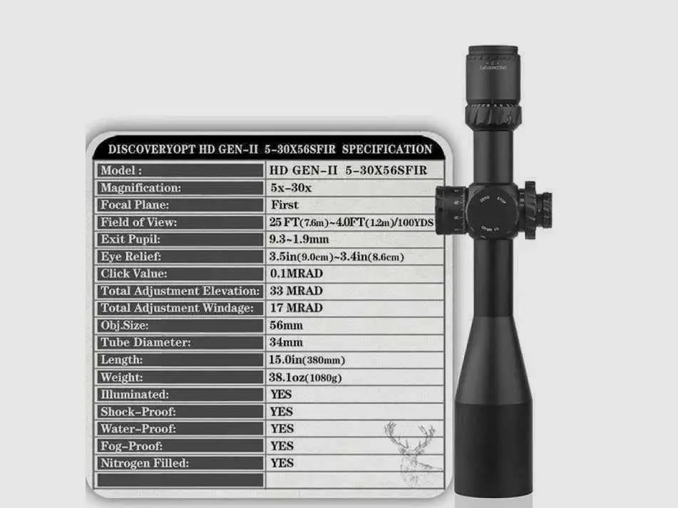 OPTIK DISCOVERYOPT HD GEN II 5-30X56 SFIR FFP-Z-MRAD, Bild 4 von 7