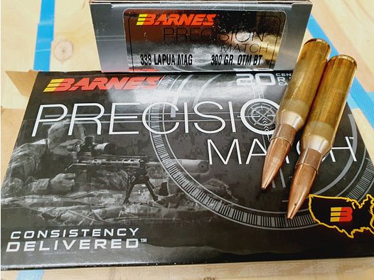 .338Lapua Mag./300grs. OTM BT Barnes Precision 20 Stk.