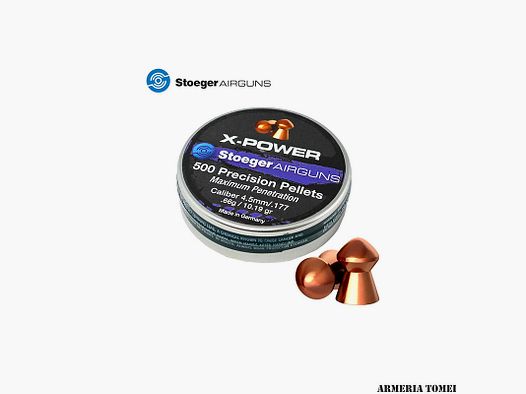PULLEYS DRUCKLUFT – STOEGER – X-POWER 4,5mm / .177 .66g / 10,19gr (500Stück)