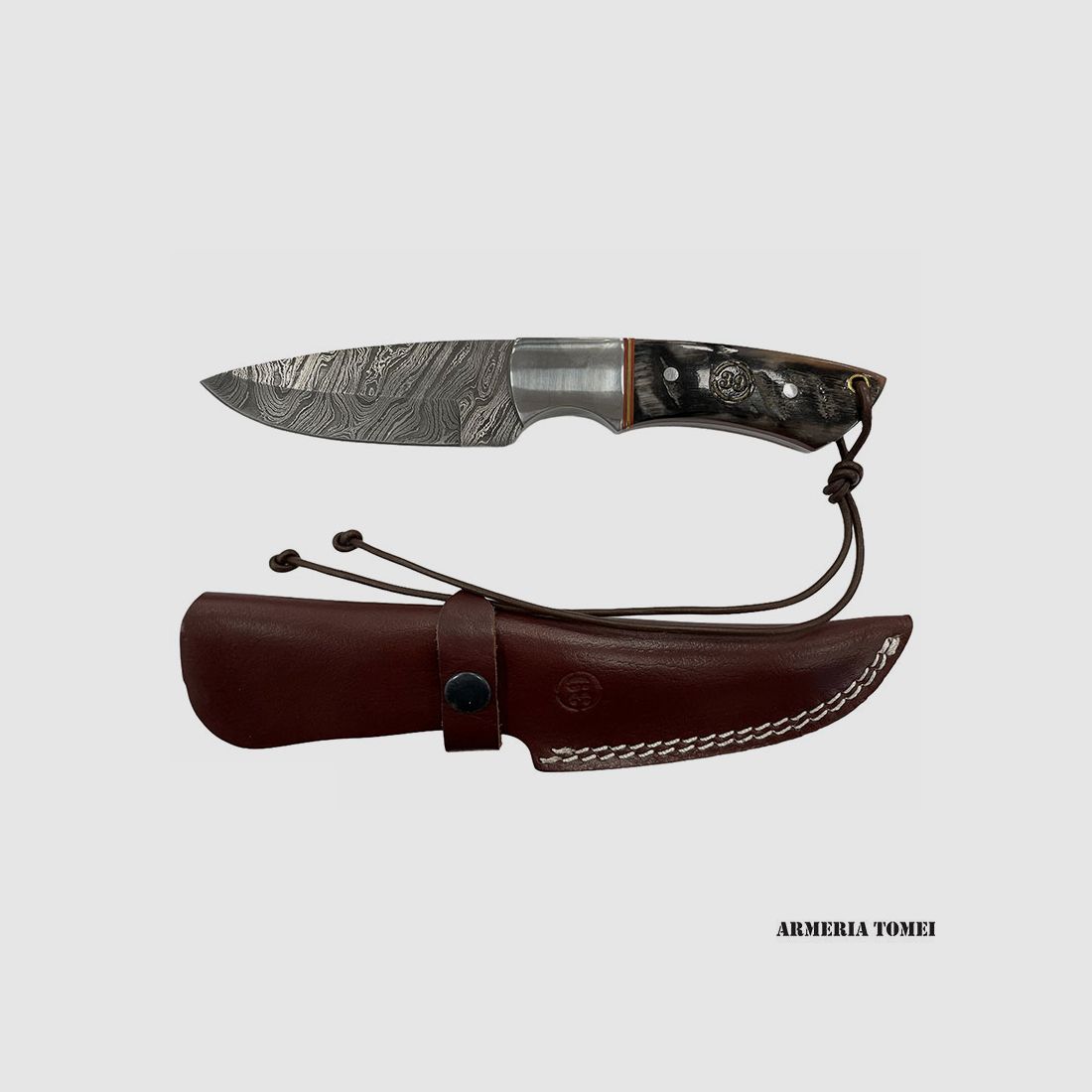 Messer – 39 Outdoor – Damaskus Horn 23,5 cm, Bild 1 von 3