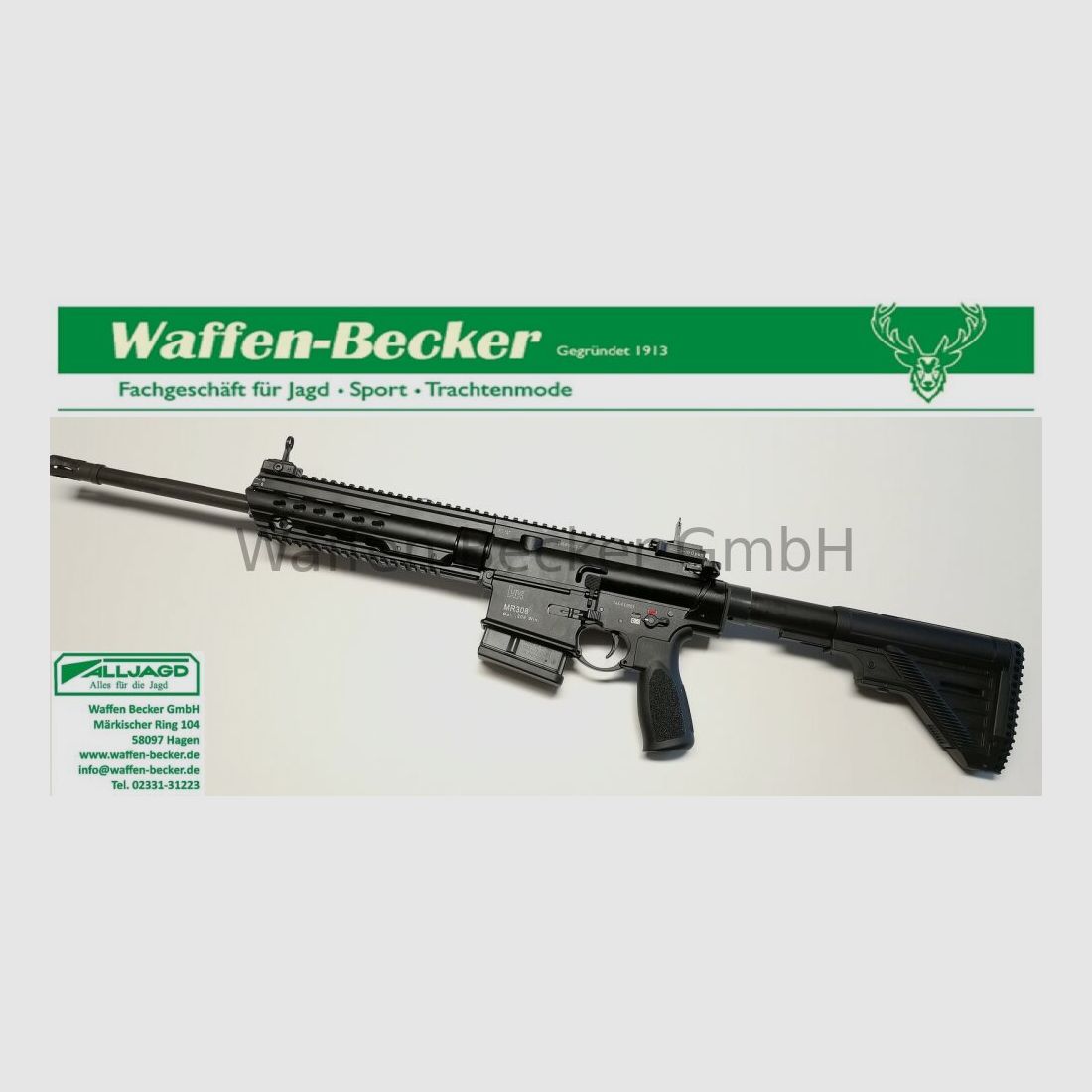 Heckler & Koch MR308 A3 Slim Line H-Key, 16,5"-Lauf, kurzer Handschutz, schwarz