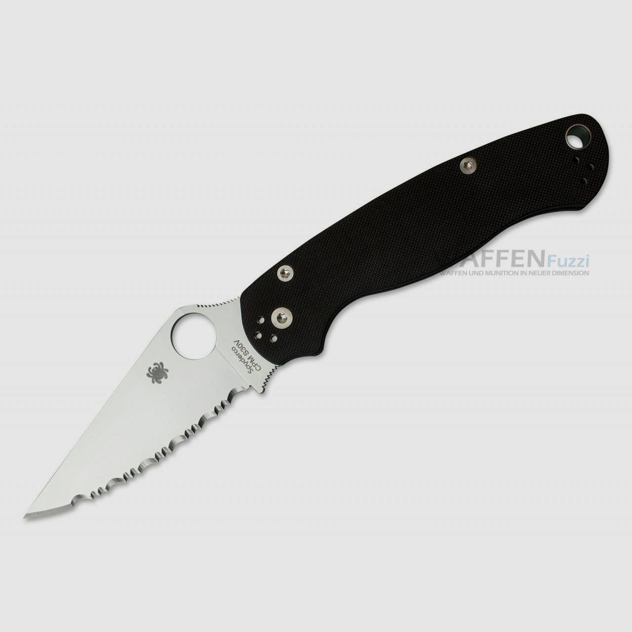 Spyderco Para Military 2 Spyderedge mit Wellenschliff G-10 Griffschale