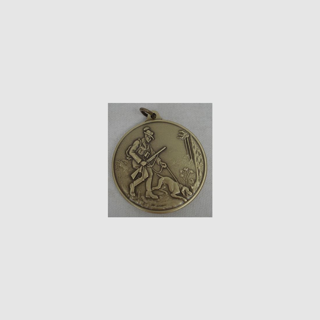 Jagdmedaille Hundeführer - bronze, 40 mm mit Ring & Öse