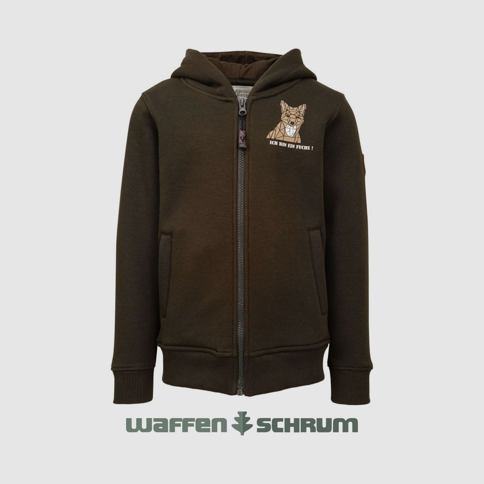 Hubertus Hoodie- Ich bin ein Fuchs Oliv