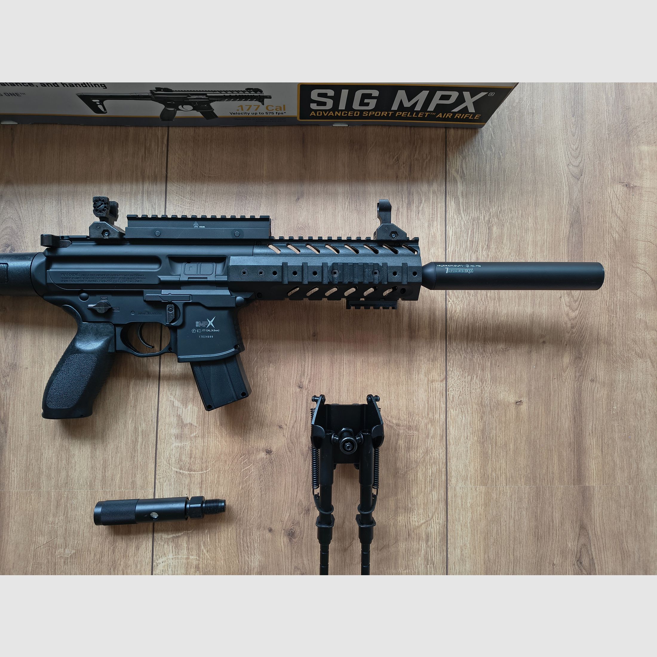 SIG SAUER MPX CO2 Gewehr 4,5mm Diabolo mit Schalldämpfer