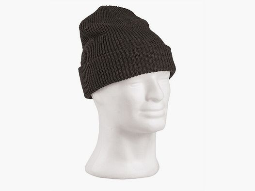 Rollstrickmütze Schwarz - Polyacryl - Unigröße - Wintermütze oder für kalte Tage