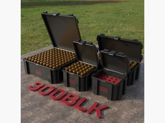 Filamelt caja de municiones / Caja de municiones .300 AAC Blackout - caja de cartuchos 'tapa abatible' - 20 / 25 / 50 / 100 rondas