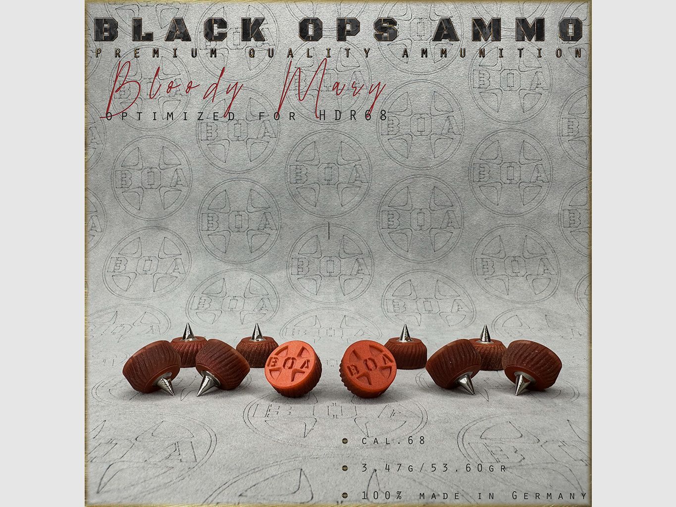 10x + 2 Bloody Mary BLACK OPS AMMO HDR 68 TR cal.68 ammunition T4E Umarex HDR68 TR68