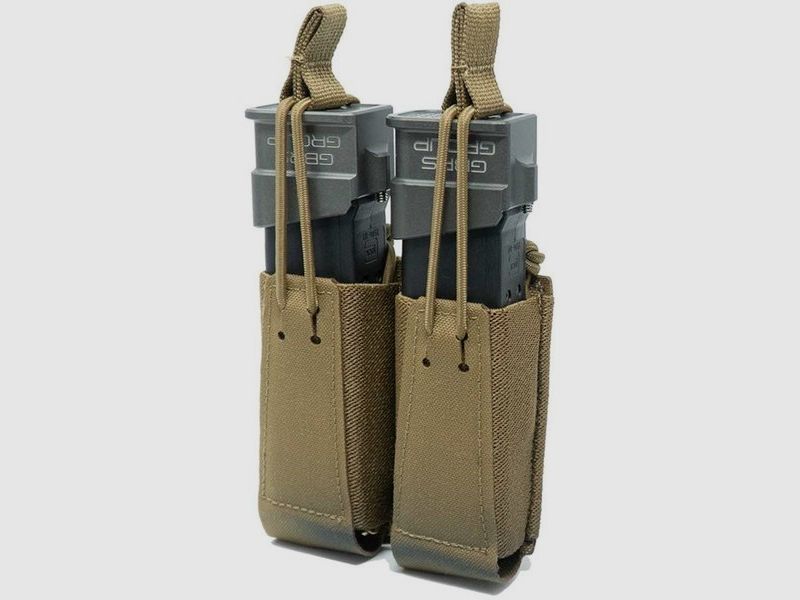 GBRS GROUP Doppelpistolenmagazinhalter mit Bungee-Retention, Coyote