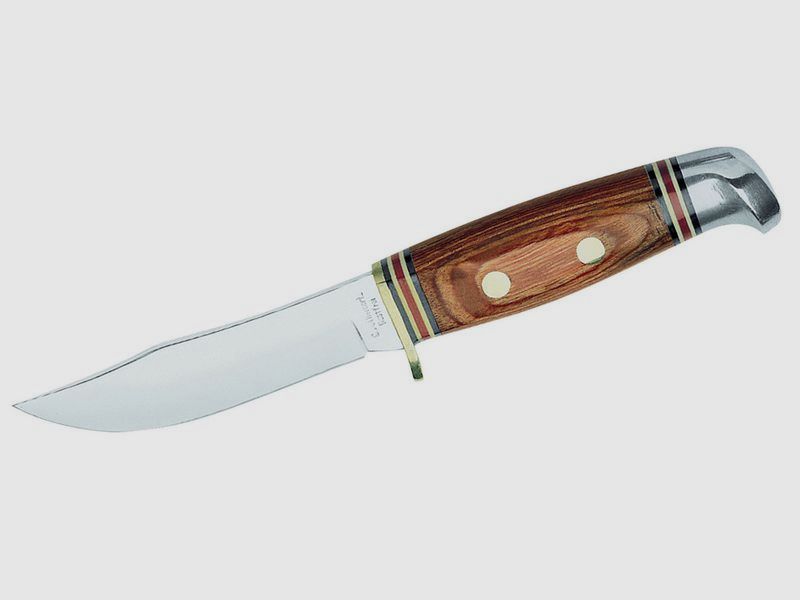 Coltello da viaggio, pakkawood, fodero in pelle,