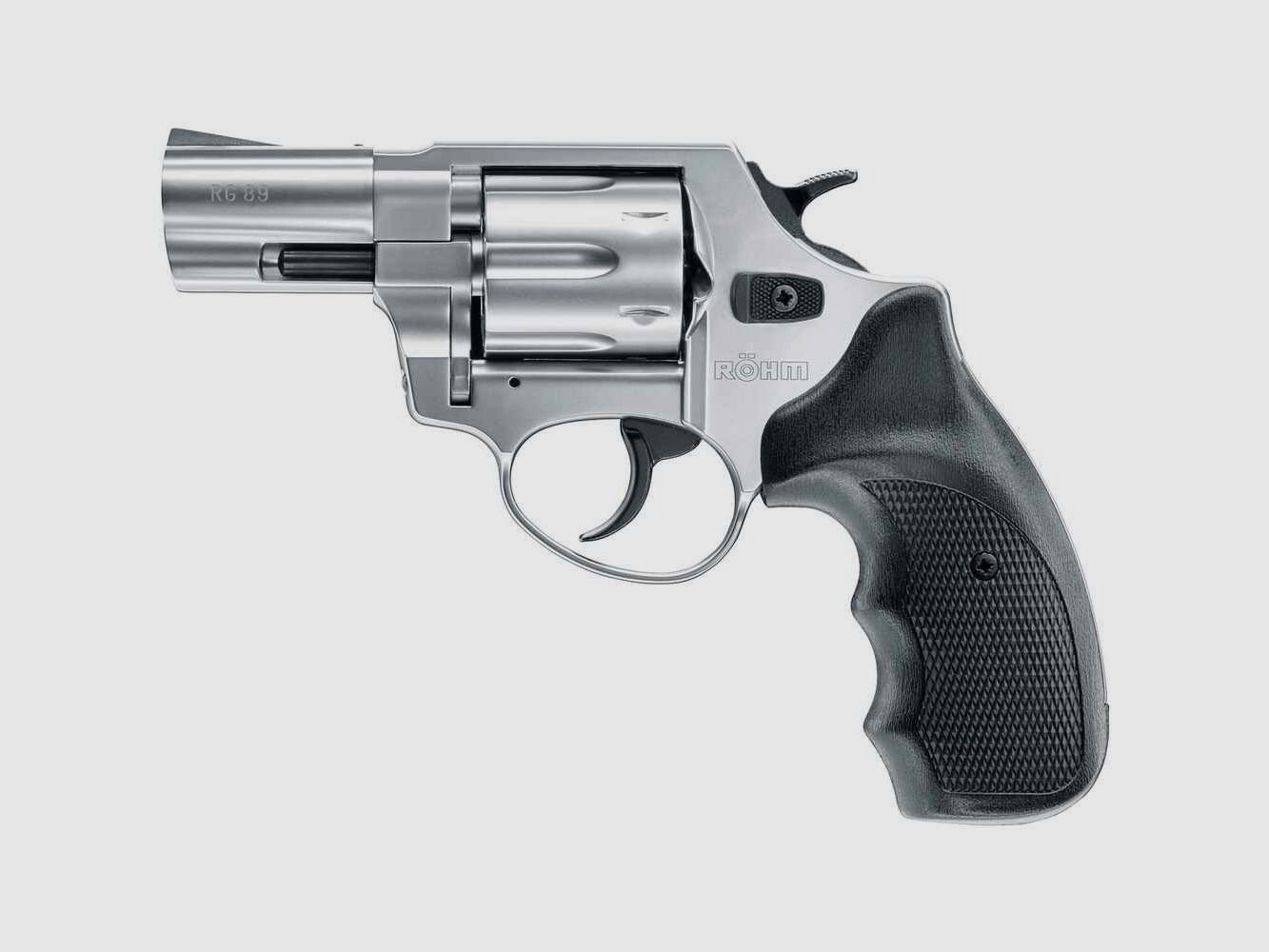 Revolver à blanc Röhm RG 89 en ensemble complet ! 123 coups )mm / 17x poivre 9mm / 7x Flash Defence 9mm / étui