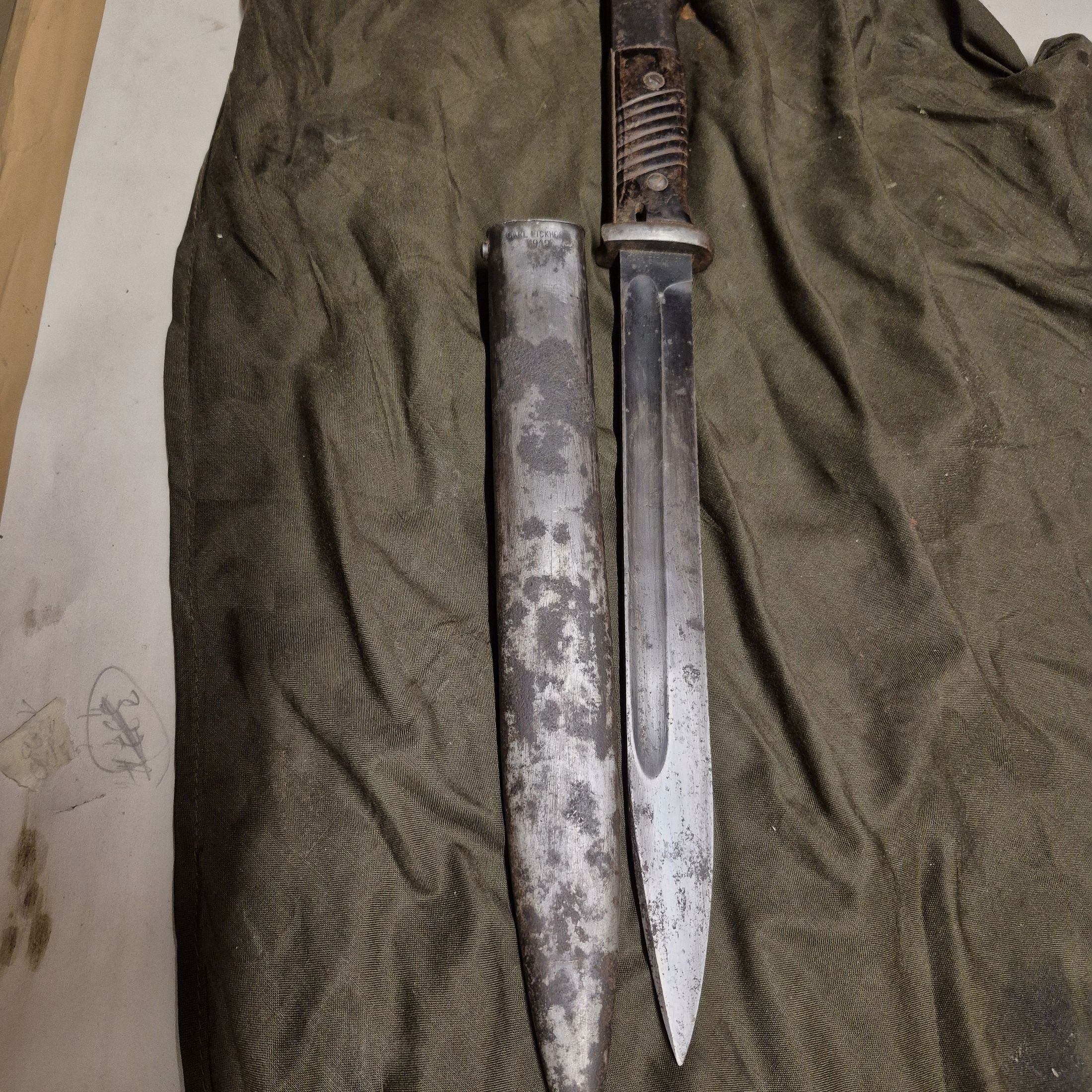 Bajonett für k98 - Bajonett und Scheide nummerngleich 