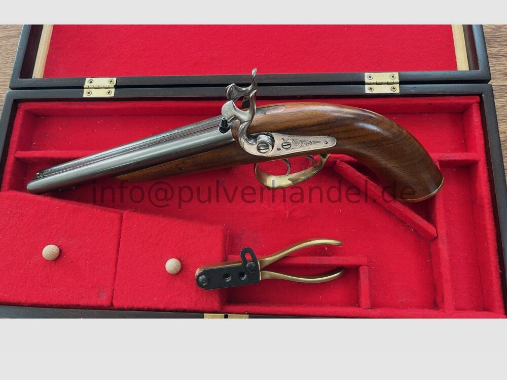 Corsair 2 läufige Perkussionspistole Pedersoli .36 ungeschossen in Schatull .36(BlackPowder)