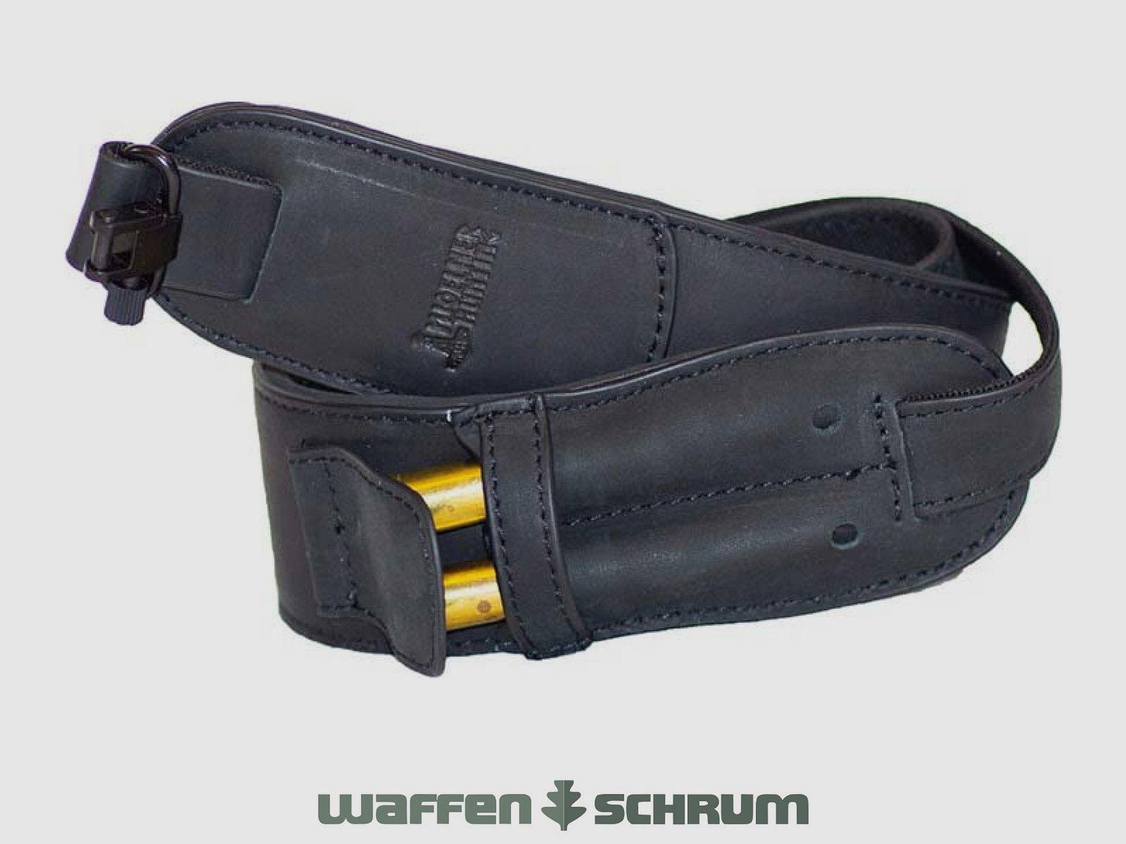 Mjoelner Hunting Gewehrriemen Leder/Neopren - schwarz - inkl. Riemenbügel abnehmbar US