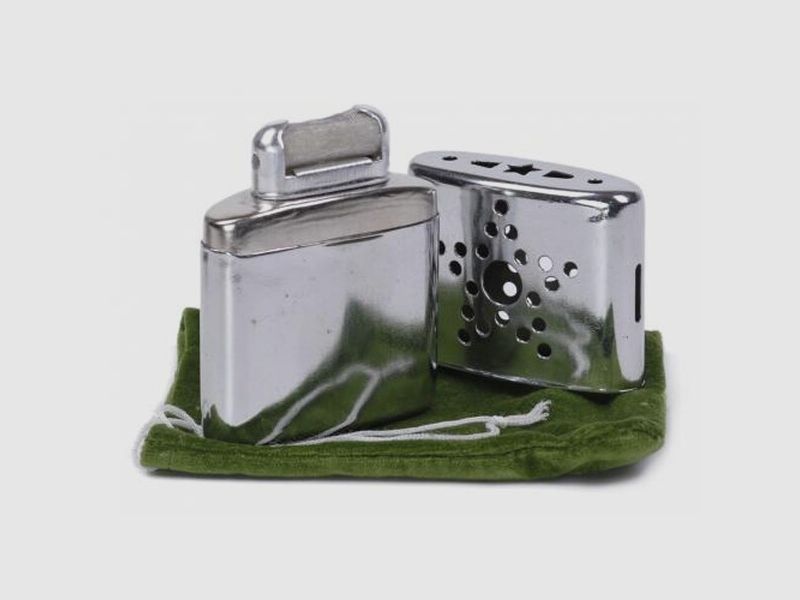 Taschenwärmer Benzin + 125ml Feuerzeugbenzin – Handwärmer Taschenofen