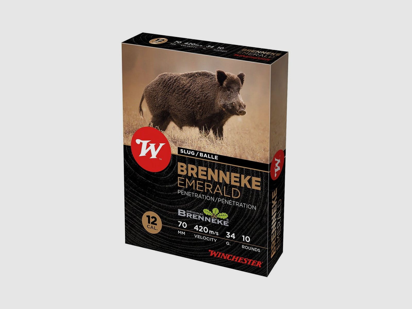 Winchester Brenneke Slug Emerald 34 g Kal. 12/70 - 5 stuks.