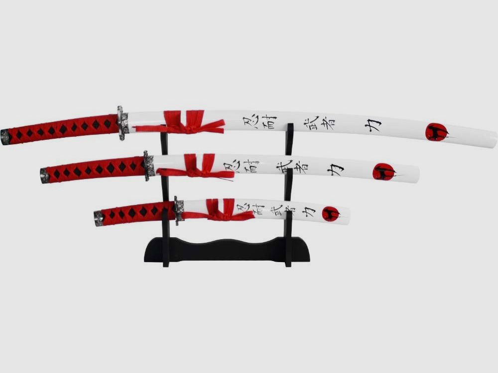 Ensemble d'épées Tsuki avec support en bois