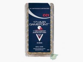 Munition métallique arme longue CCI .17 HMR GamePoint 20gr JSP