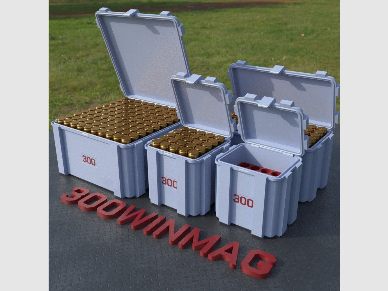 Filamelt Munitionsbox / Ammo Box .300 Win Mag – Patronenbox ‘Klappdeckel’ – 20 / 25 / 50 / 100 Runden