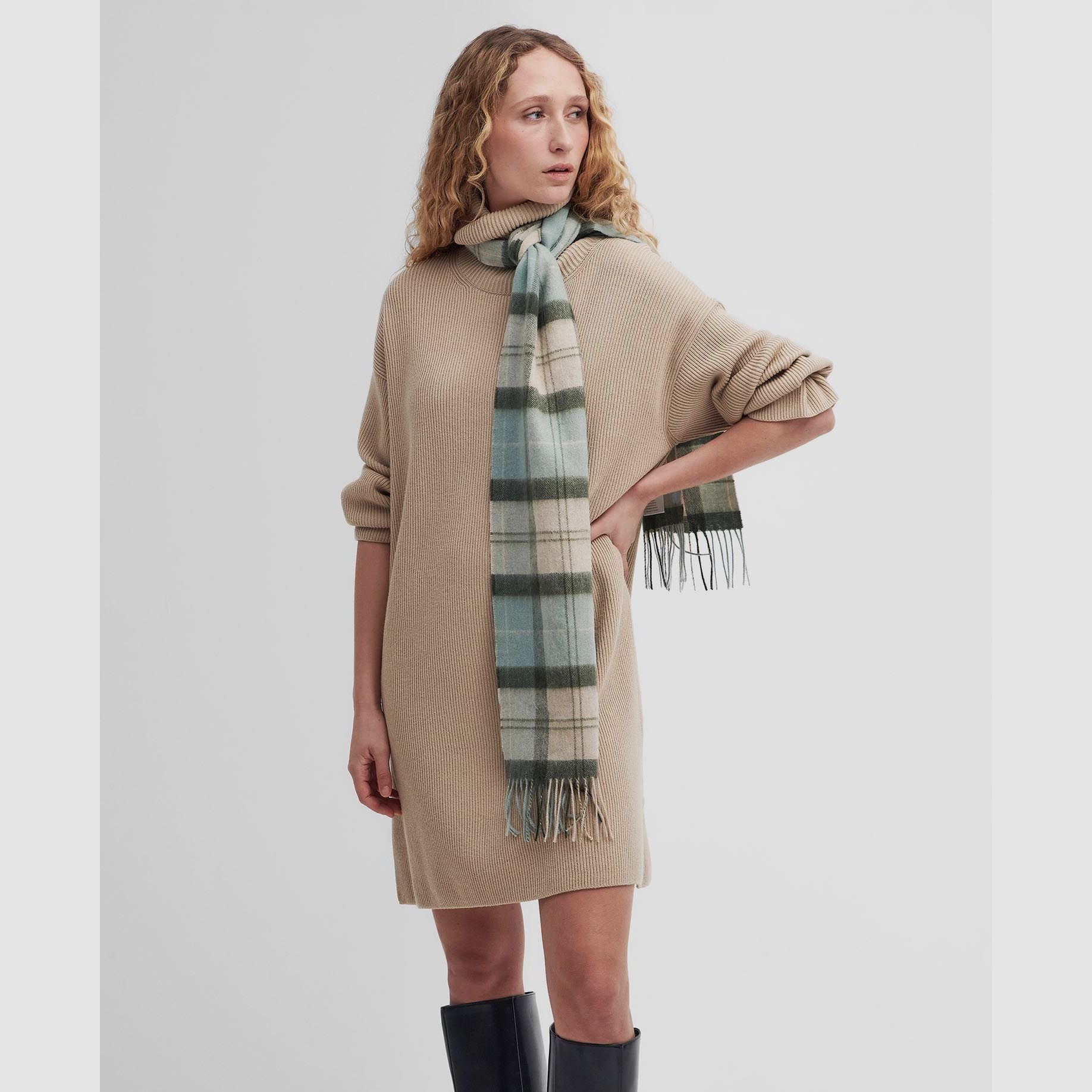 Barbour Tartan-Schal, zartes Mintgrün, Bild 4 von 4