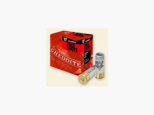 Cheddite Free Shots 12 33gr Patrone, die dank der speziellen Freeshot-Technologie eine großzügigere Streuung für Kurzdistanzschüsse begünstigt.