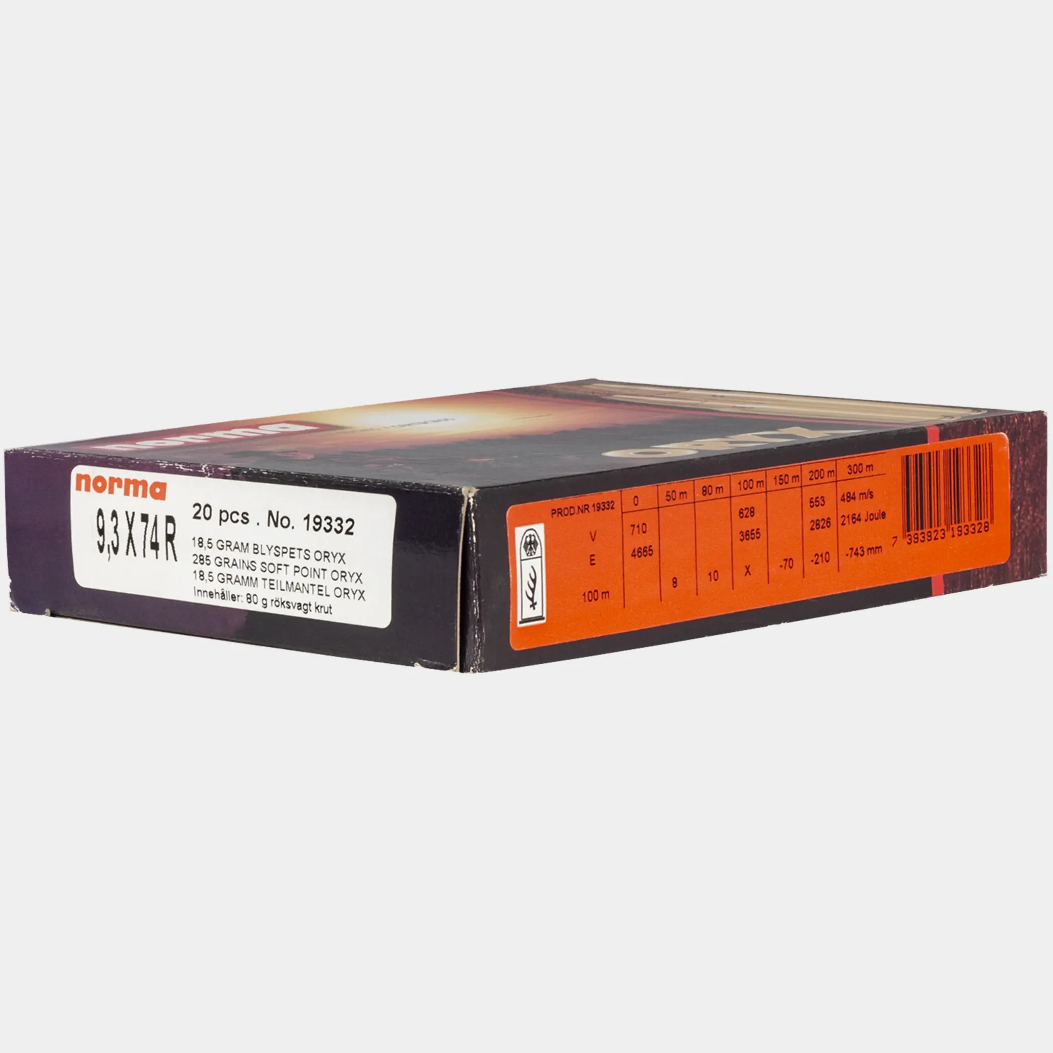 Wkładki do broni Norma ORYX 9,3x74R półpłaszczowe 18,5g / 285gr. !!!