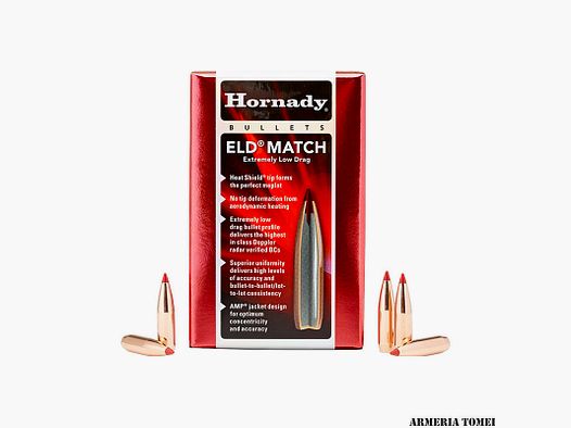 WIEDERLADUNGSGESCHOSSE – HORNADY 6.5mm .264 140 gr ELD® Match -26331 (PACKUNG MIT 100 STÜCK)