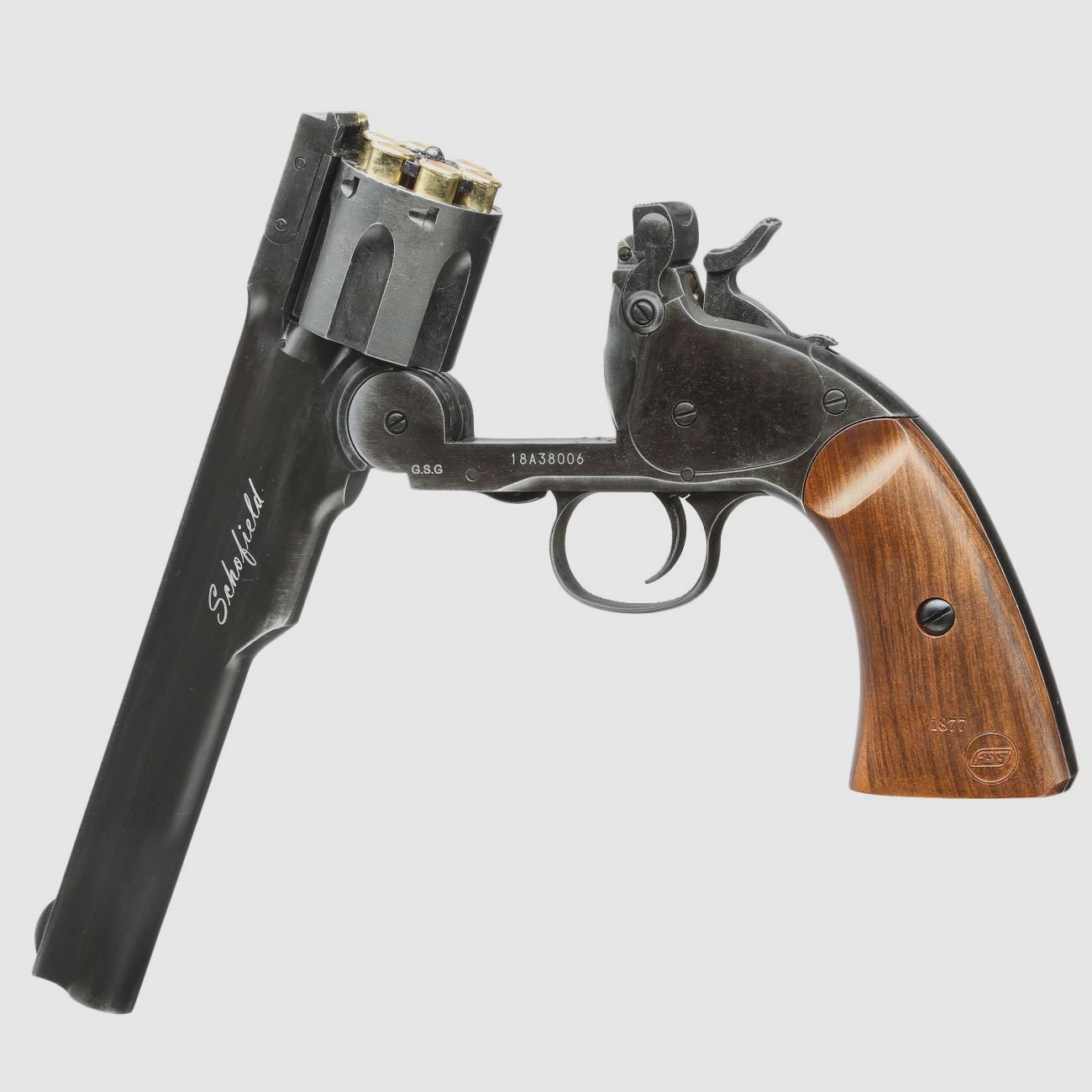 ASG Schofield 1877 6 Zoll CO2-Revolver Kal. 4,5 mm Diabolo + Stahl-BB - 4 Joule