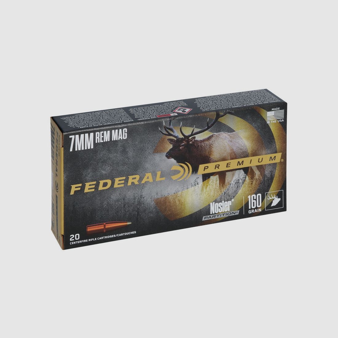 Federal Premium Nosler Partition 7mm Rem. Mag. 160GR 20 Patronen