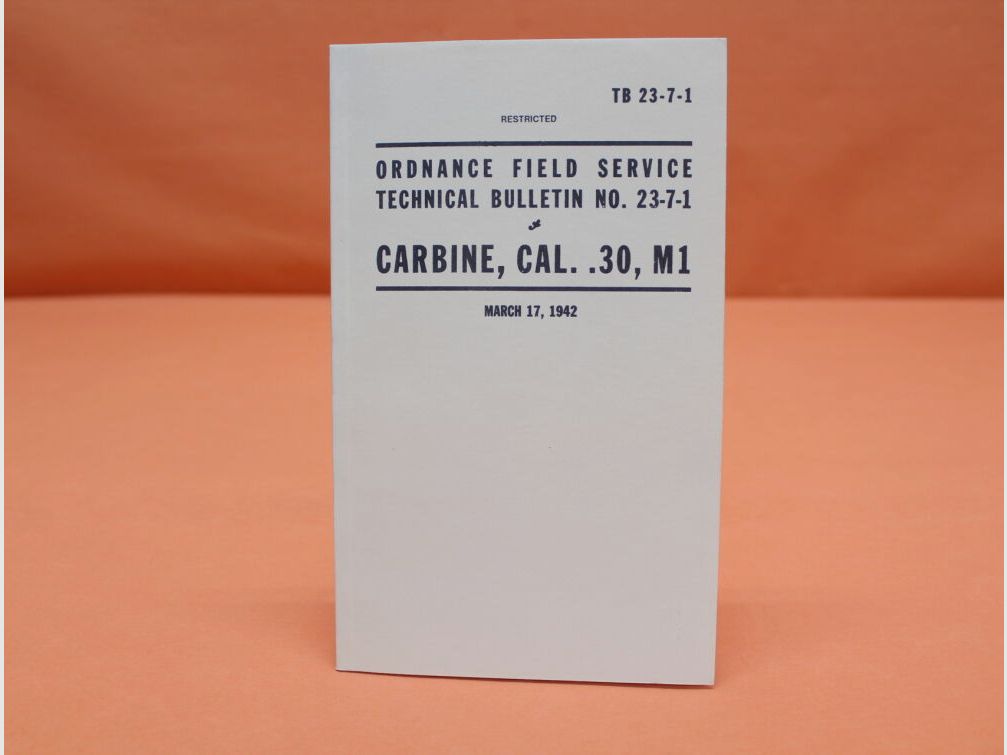 Unbekannt	 Handbuch: US Carbine .30 M 1 (TB 23-7-1)  (Nachdruck/ Reprint)