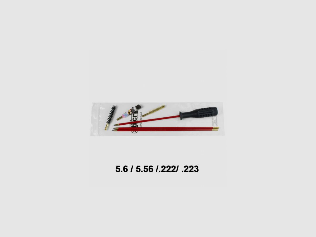 Reinigungsset für Büchse 3-teilig + 3 Bürsten 22LR/5.6/5.56/.222/.223