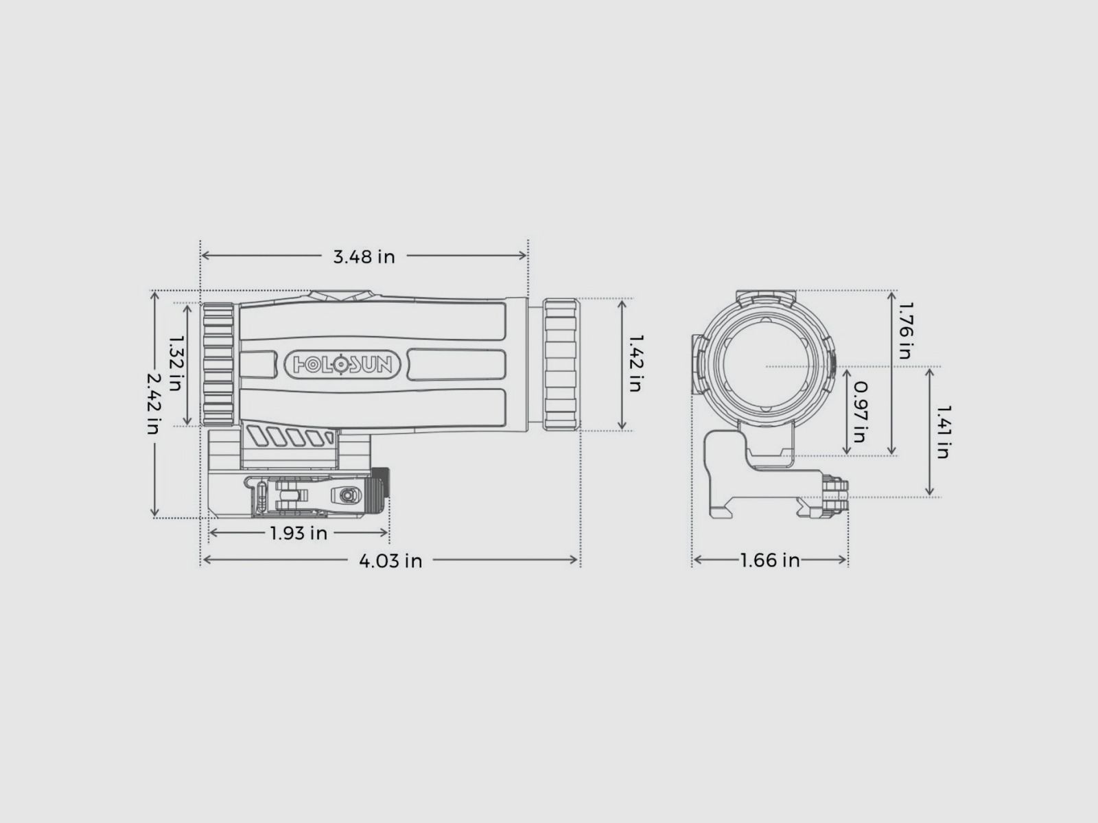 Holosun – Magnificador HM3X 3xMagnifier – Montaje Flip & QD – FDE, imagen 9 de 9
