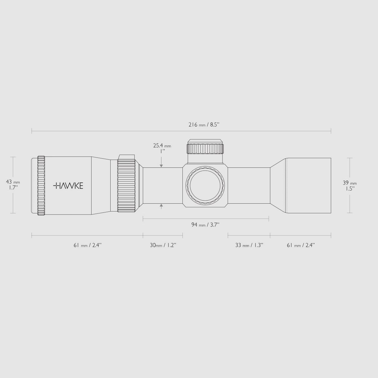 HAWKE 12221 Armbrust Zielfernrohr XB1 1,5-5x32 SR Leuchtabsehen