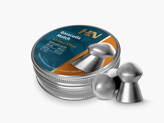 H&N Baracuda Match Diabolo, Rundkopf, glatt, 0,69 g, Kaliber 4,51 mm, 400 StĂĽck