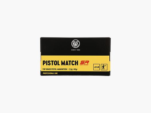BOITE DE 50 CARTOUCHES RWS PISTOL MATCH SR CAL.22LR 40GR