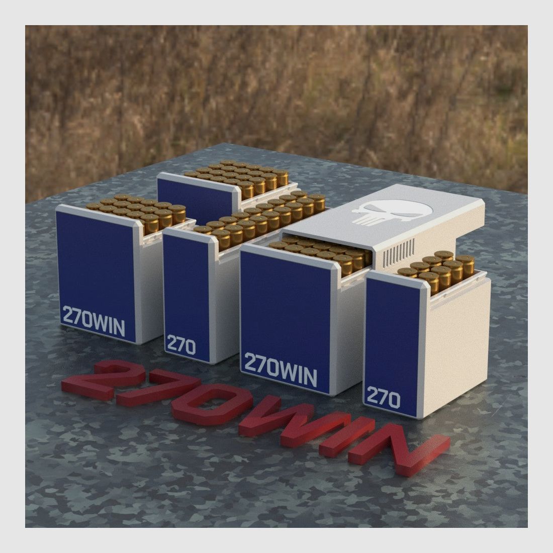 Filamelt skrzynka na amunicję / Skrzynka na amunicję .270 Winchester - skrzynka na naboje na 50 strzałów, wyprodukowana w Niemczech