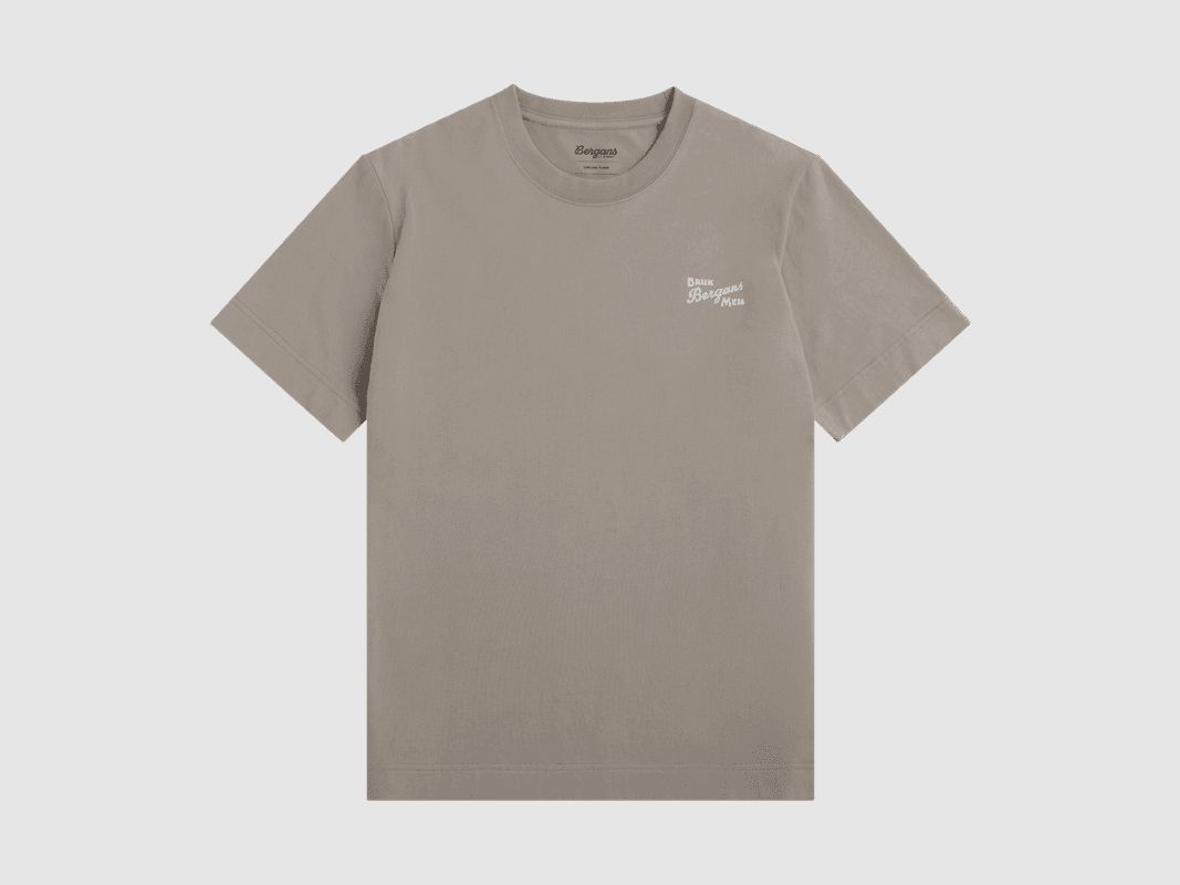 Bergans Graphic Cotton Tee Men Rock Taupe/White Bruk Bergans L